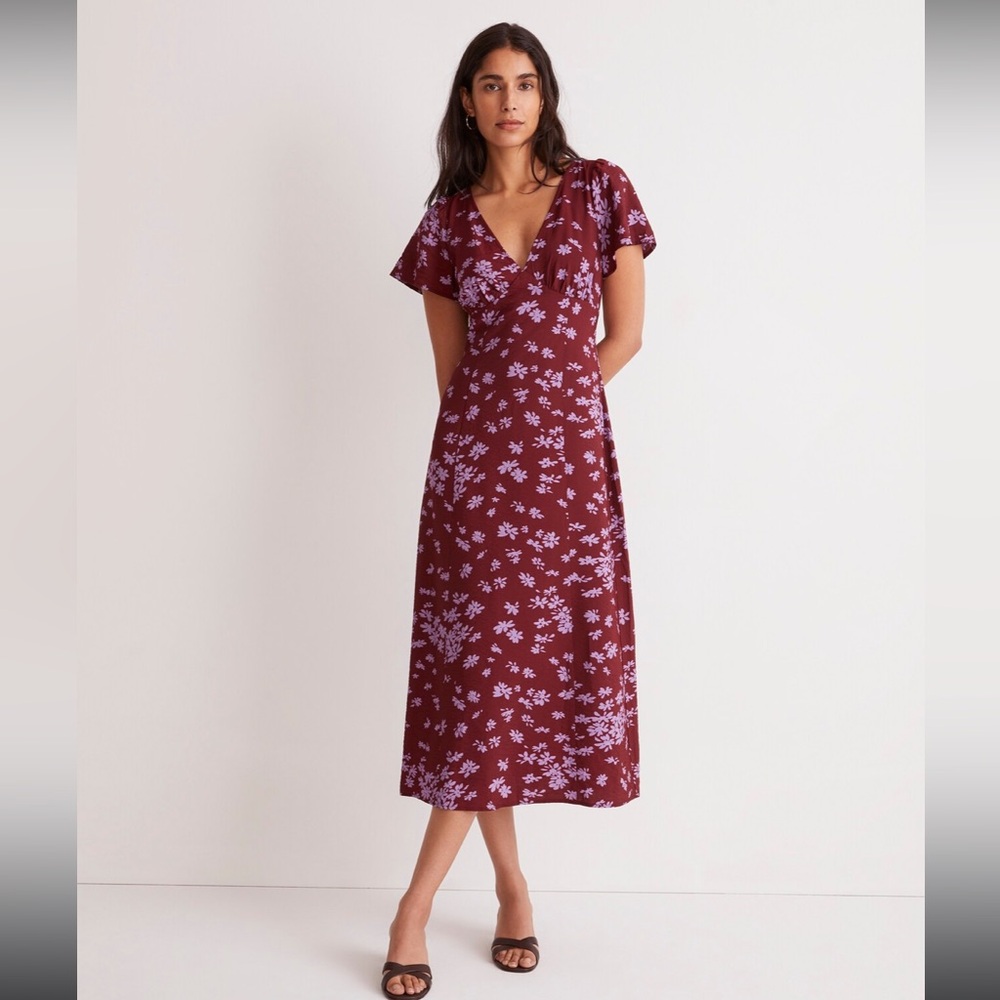 Madewell Flutter sleeve midi dress.